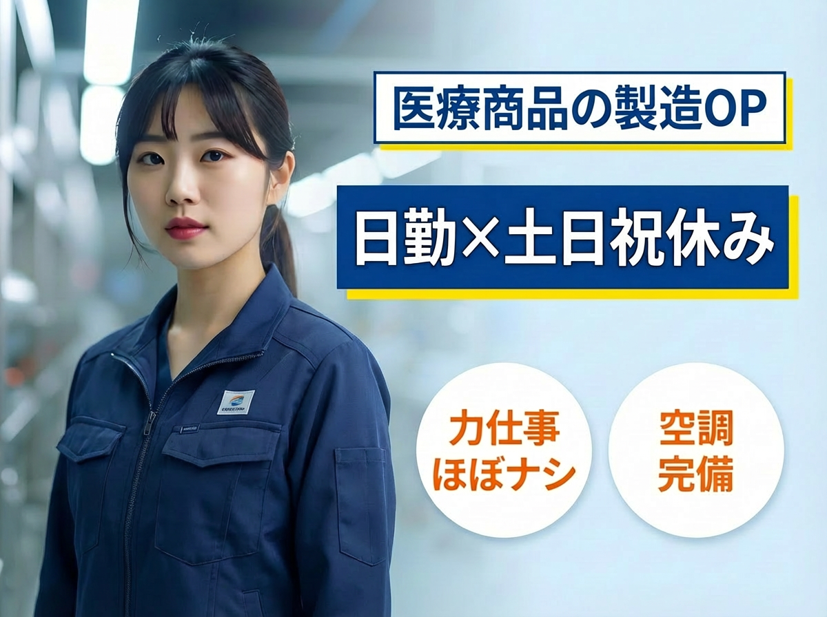 ＜国東市＞人気の日勤×土日祝休み♪医療関連商品の製造オペレーター...